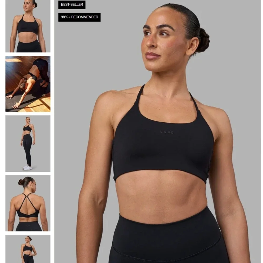 LSKD Twist Sports Bra Black Adjustable Straps Women's Size XS NWT NEW